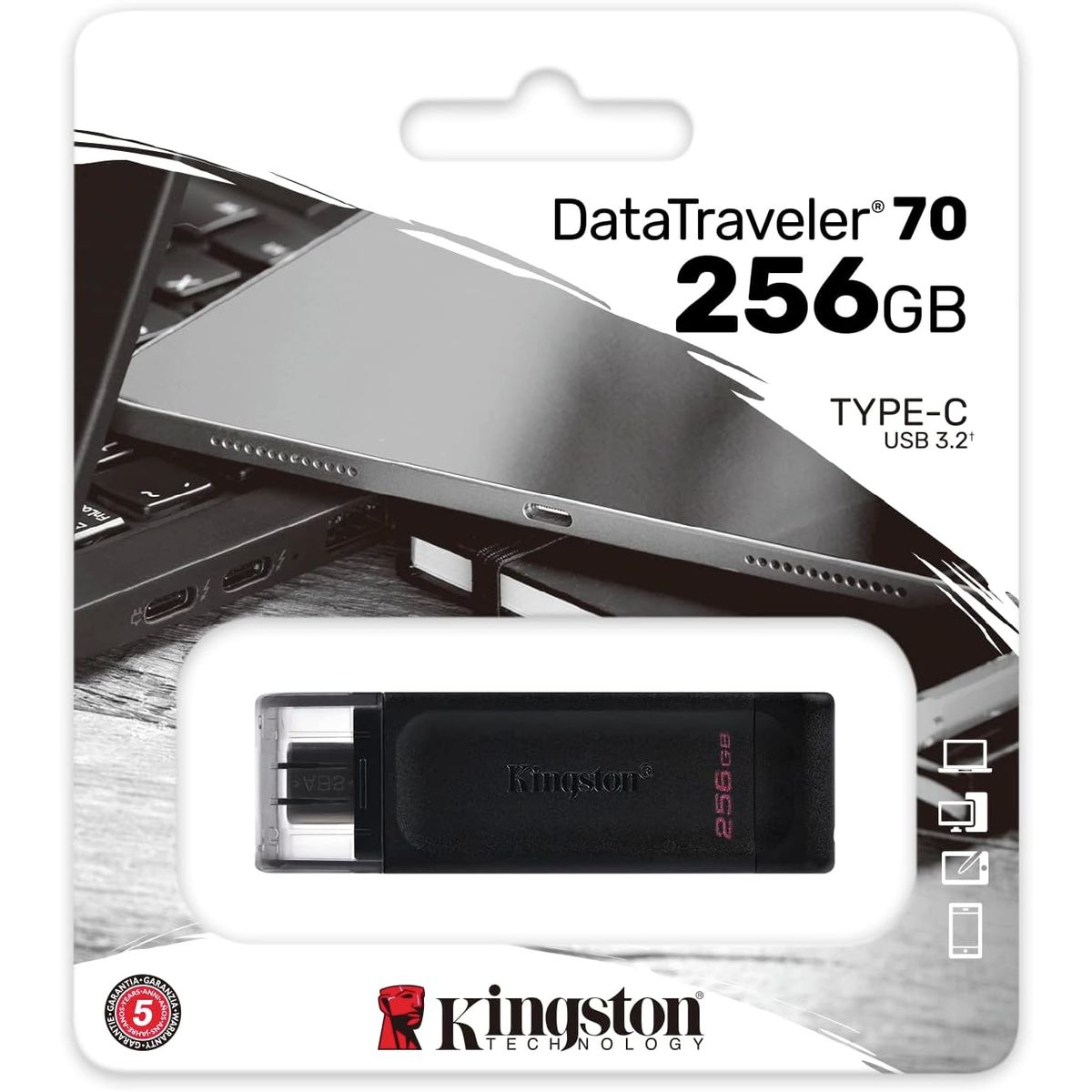 KINGSTON - Kingston DataTraveler 70 256GB USB-C portátil