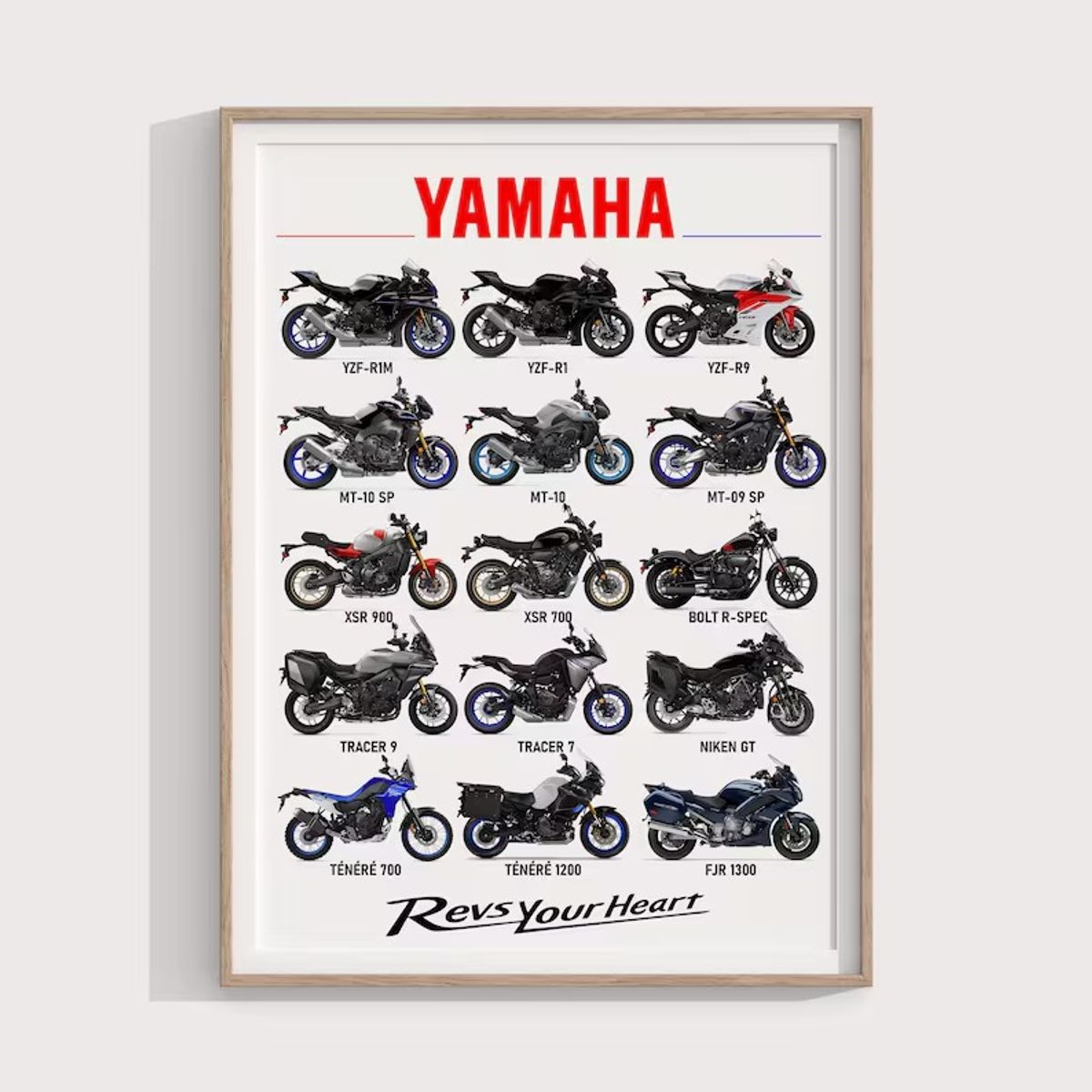 GENERICO - Cuadro Motos Colección Yamaha Deportivo + Marco