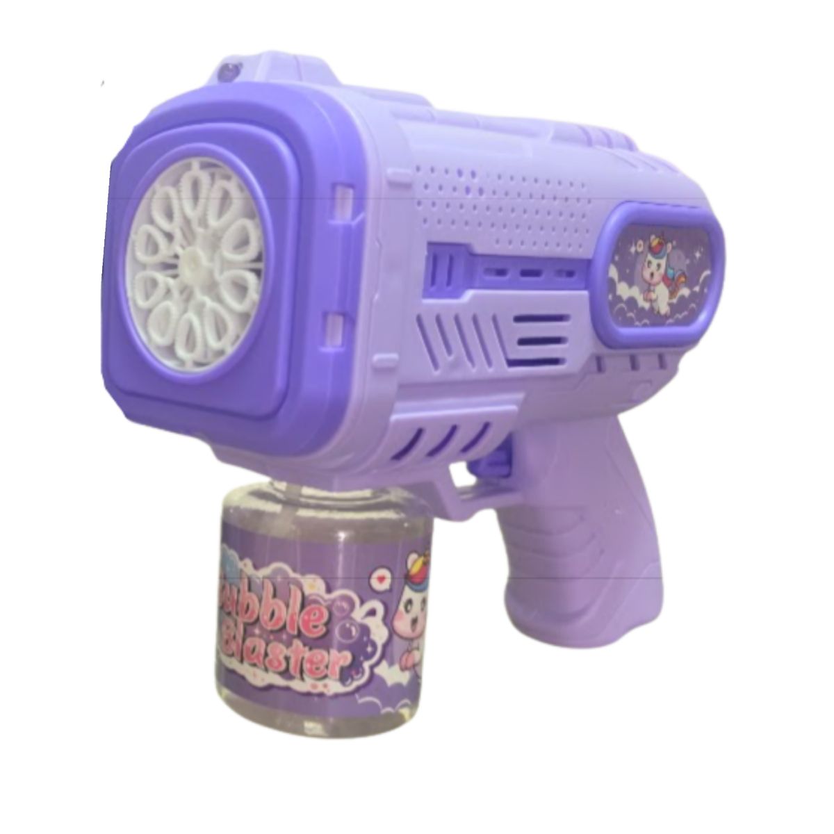 GENERICO - Pistola Lanza Burbujas Automática Unicornio Lila Con Luz