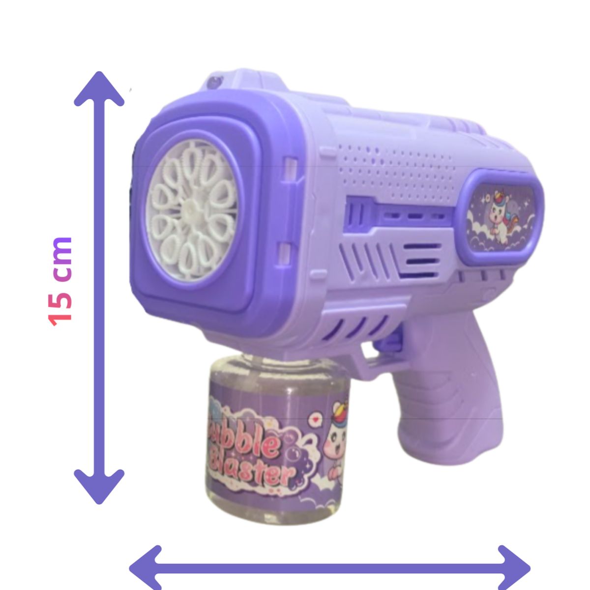 GENERICO - Pistola Lanza Burbujas Automática Unicornio Lila Con Luz