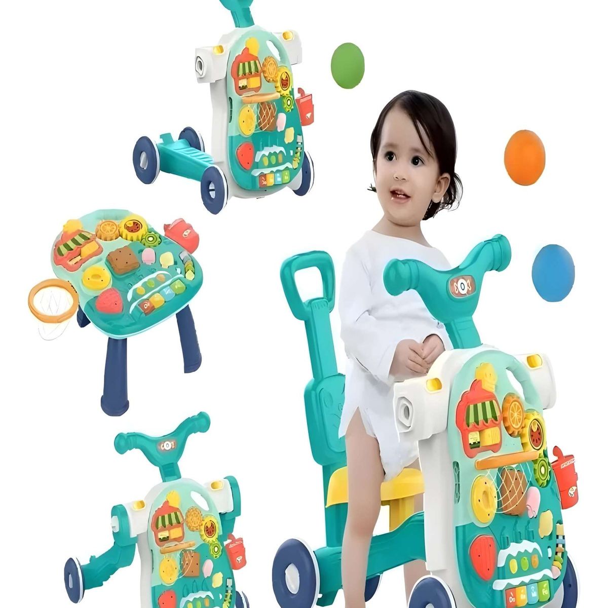 GENERICO - CAMINADOR DE BEBE 4 EN 1 COLOR VERDE