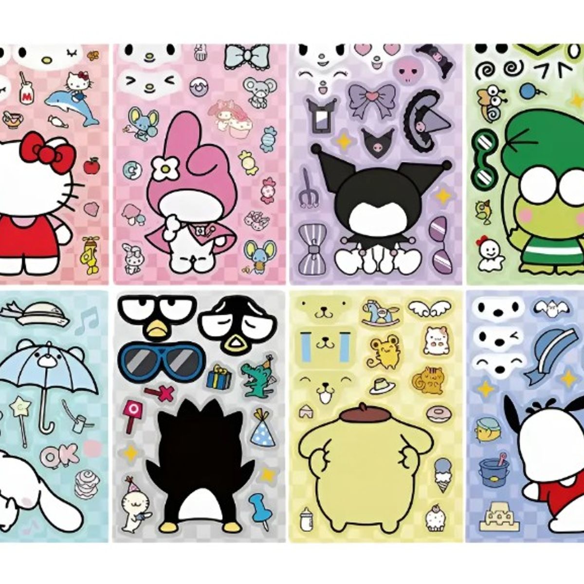 GENERICO - 8 Pegatinas Stickers Armable Rompecabezas