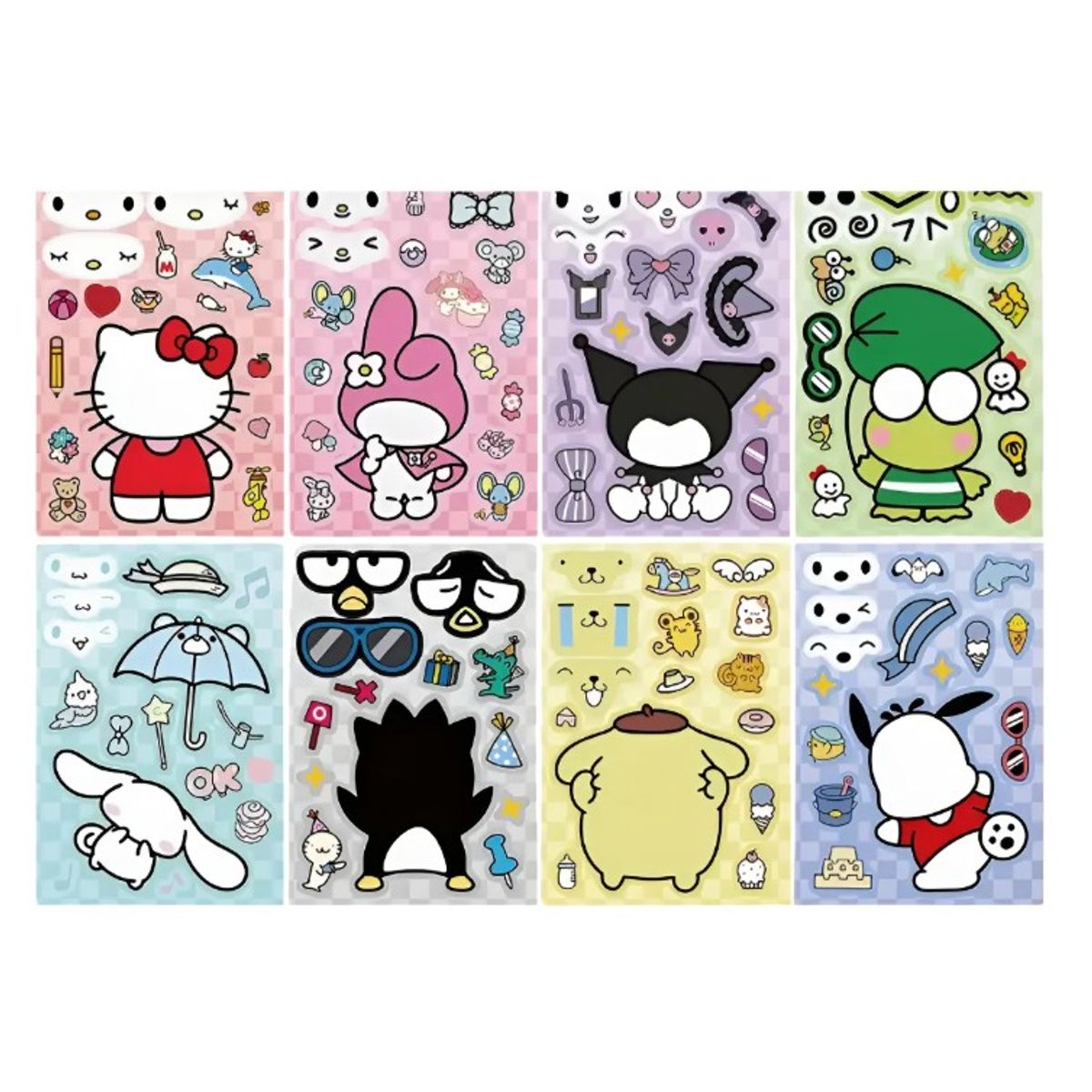 GENERICO - 8 Pegatinas Stickers Armable Rompecabezas