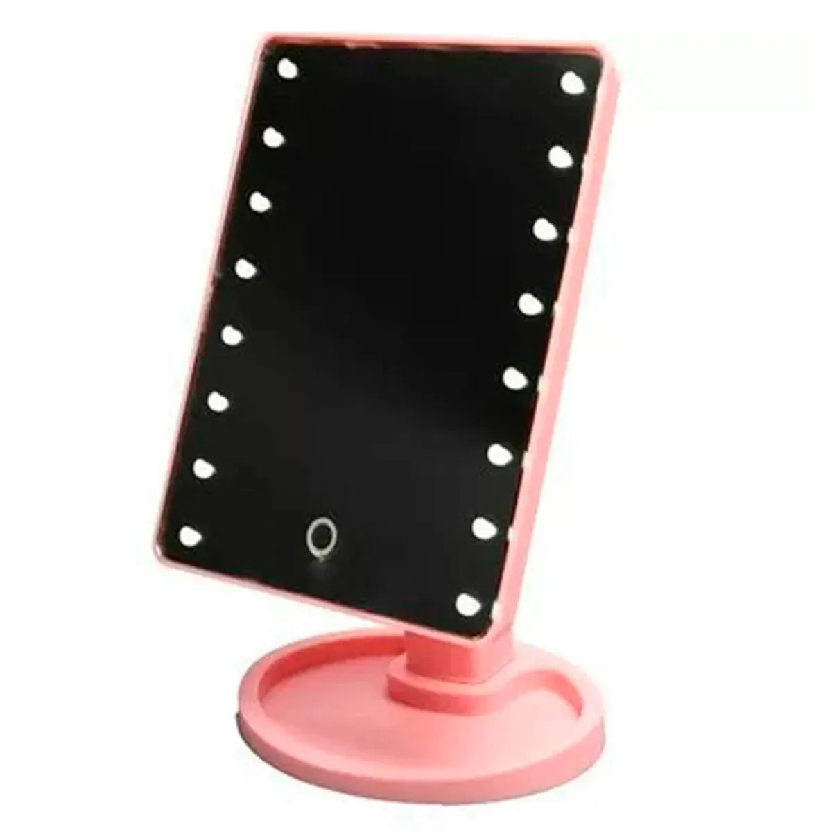 IRM - Espejo Led De Maquillaje Recargable Tactil Giratorio 360 Rosa