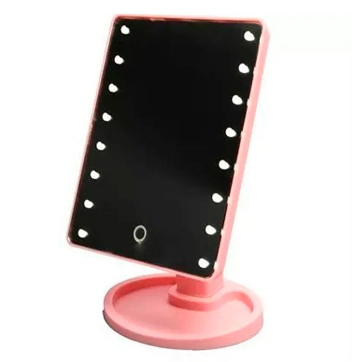 IRM - Espejo Led De Maquillaje Recargable Tactil Giratorio 360 Rosa
