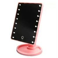 Espejo Led De Maquillaje Recargable Tactil Giratorio 360 Rosa