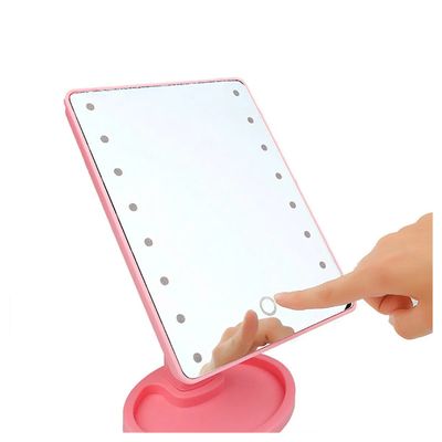 Imagen 2 del producto Espejo Led De Maquillaje Recargable Tactil Giratorio 360 Rosa