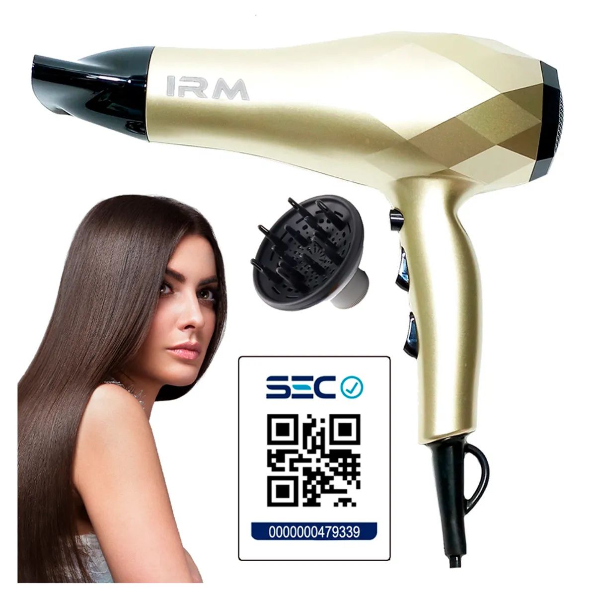 IRM - Secador De Cabello Profesional 5000w Certificado SEC con Difusor