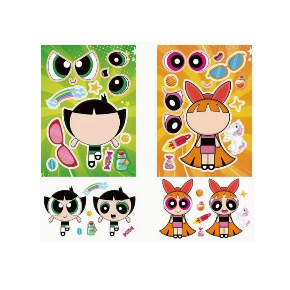 GENERICO - 6 Pegatinas Chicas Superpoderosas Armable Rompecabezas