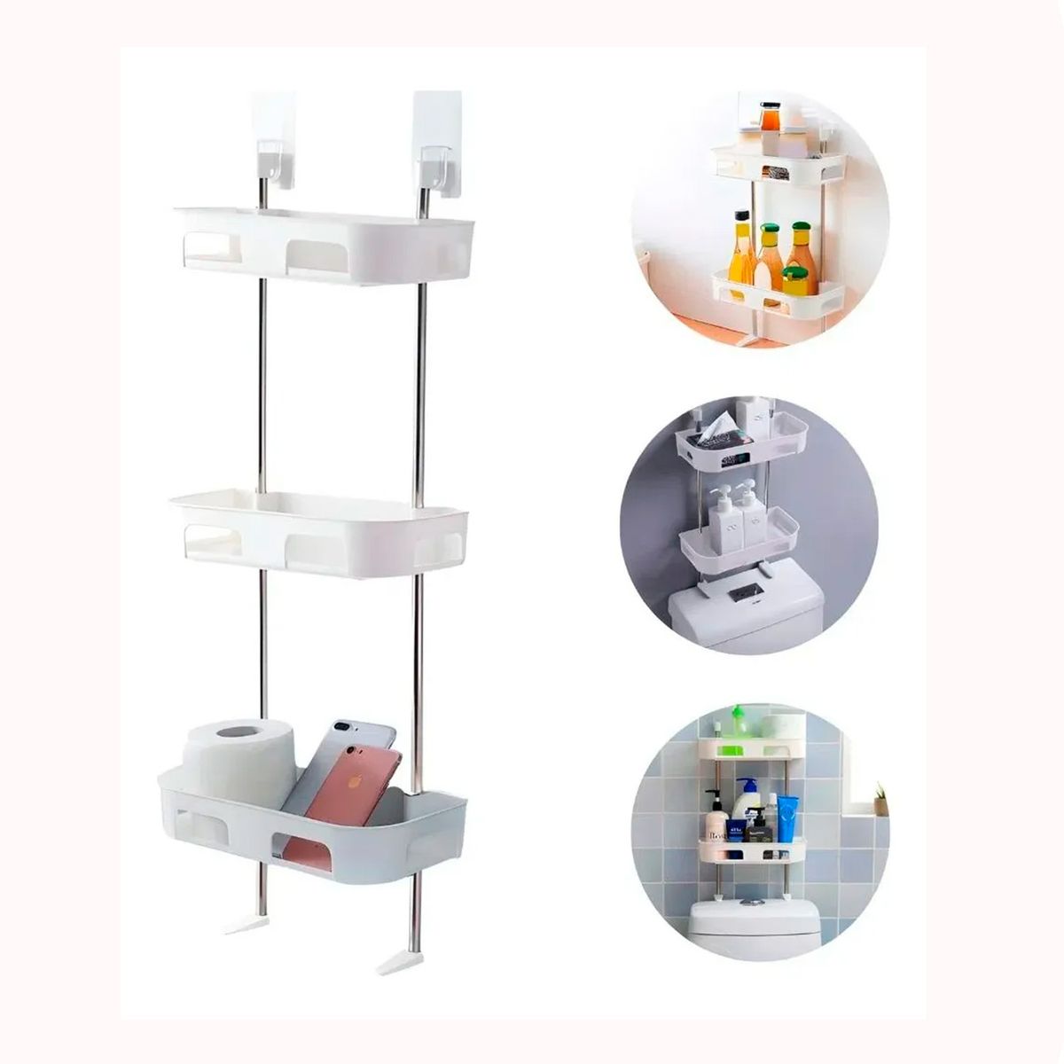 GENERICO - Organizador cosméticos para baño de 3 niveles