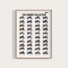 GENERICO - Cuadro Colección Todas Las Motos Enduro 2026 + Marco
