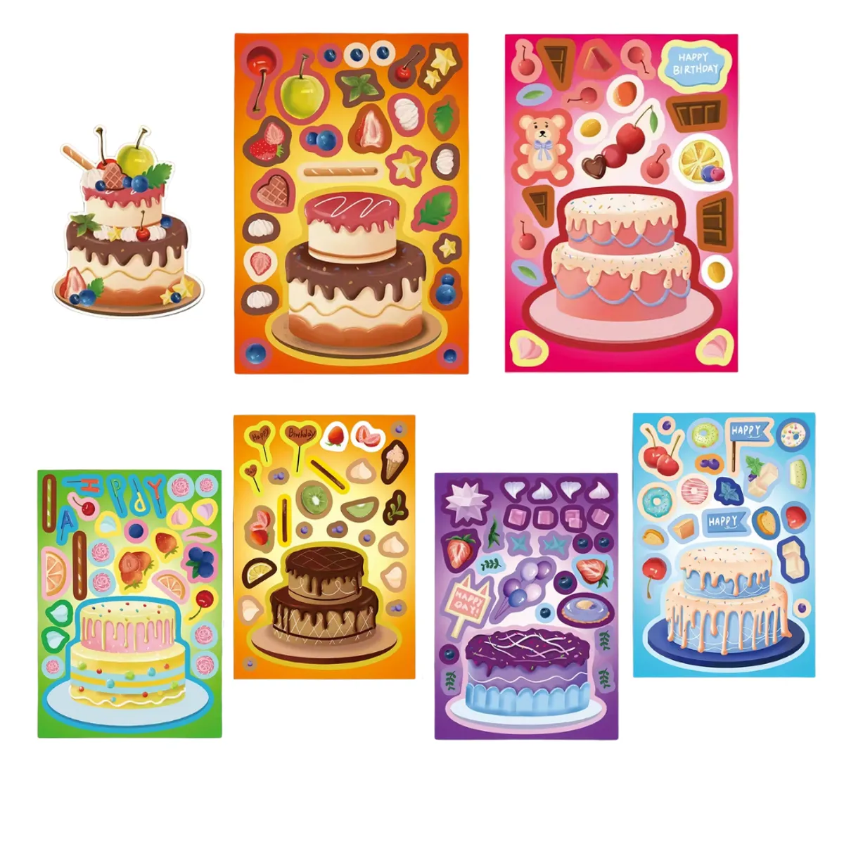 GENERICO - 8 Pegatina Torta Pastel Armable Rompecabezas Comida Agregar a favoritos