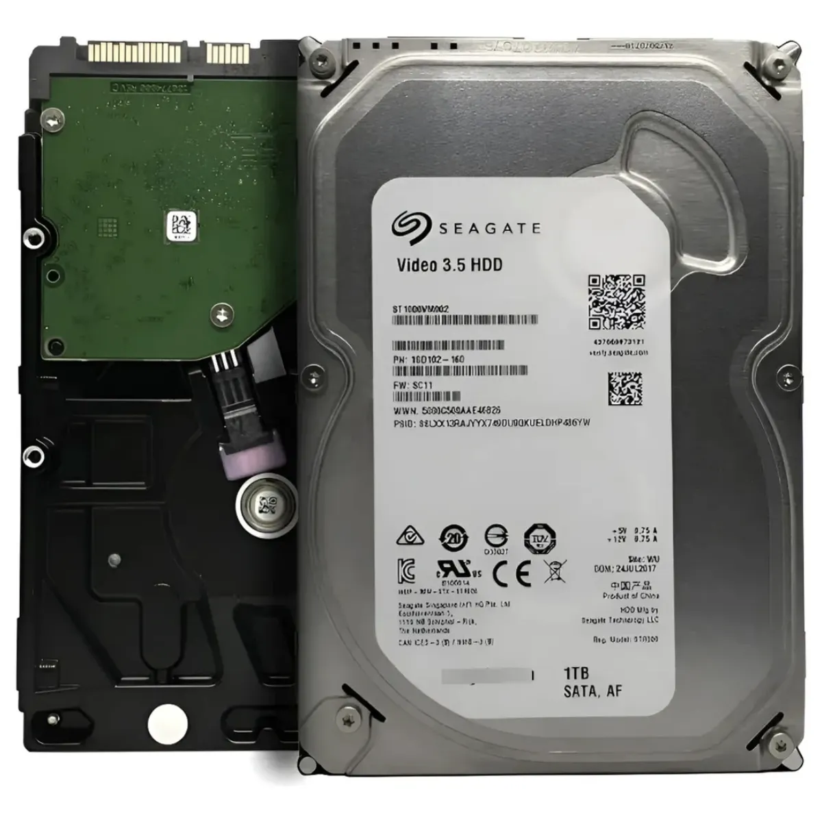 SEAGATE - Disco Duro 1tb Seagate Video 3.5 Sata Pc Dvr Cctv Cámaras Videovigilancia 24/7