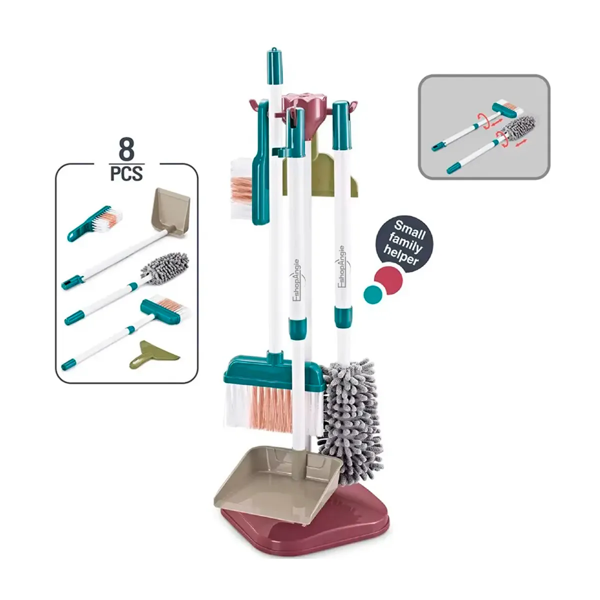 ESHOPANGIE - Juguete De Limpieza Set 8pcs Juego De Aseo Didáctico Niños
