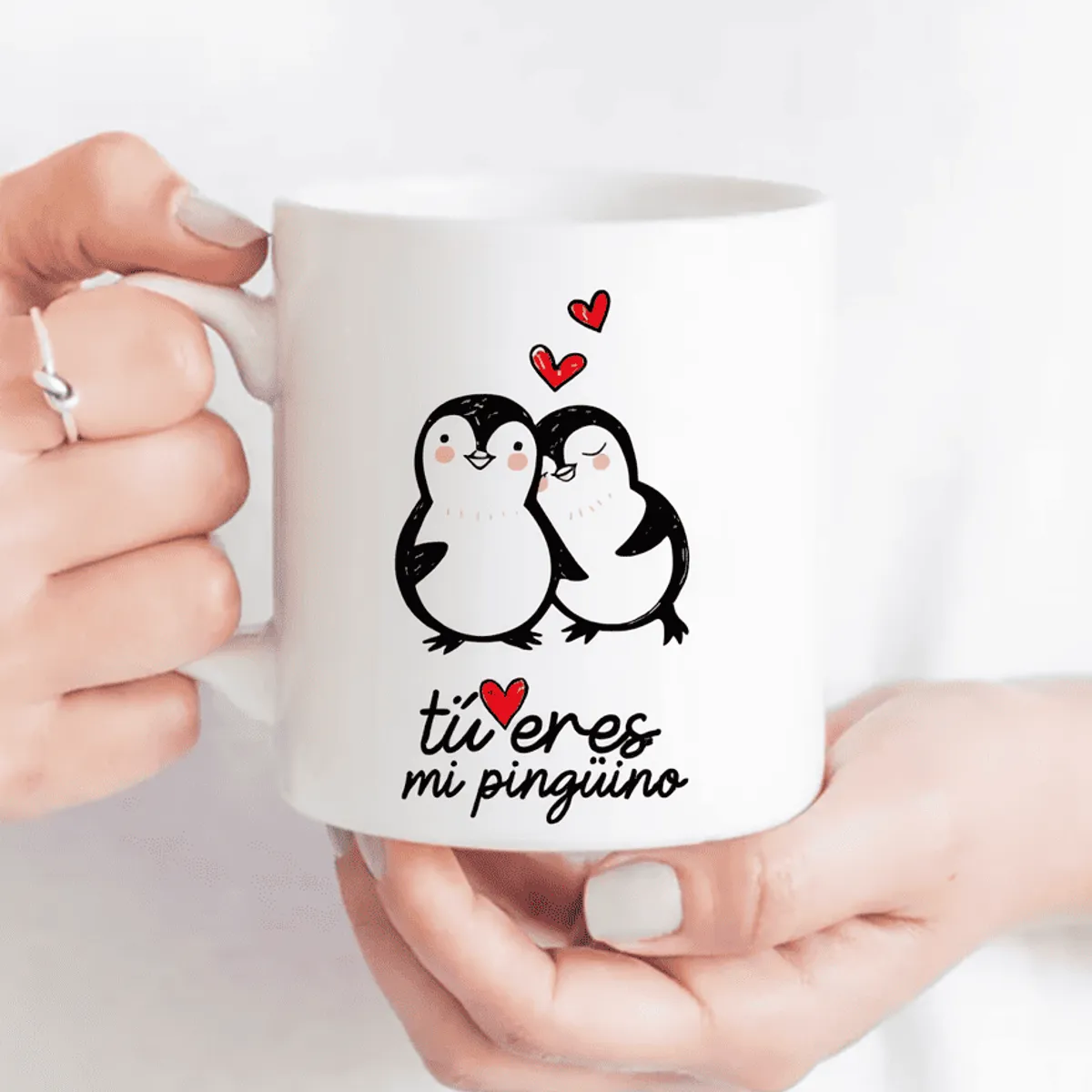 SM - Tazón Romántico “Tú Eres Mi Pingüino”  Taza de Amor para Pareja 11oz