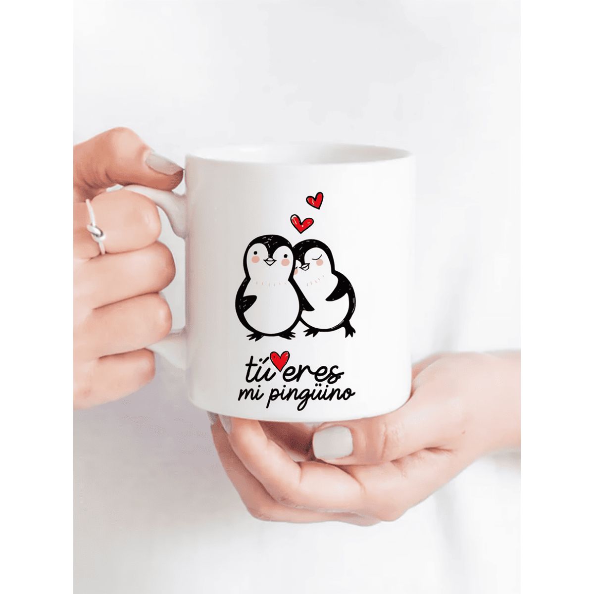 SM - Tazón Romántico “Tú Eres Mi Pingüino”  Taza de Amor para Pareja 11oz