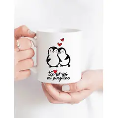 SM - Tazón Romántico “Tú Eres Mi Pingüino” Taza de Amor para Pareja 11oz