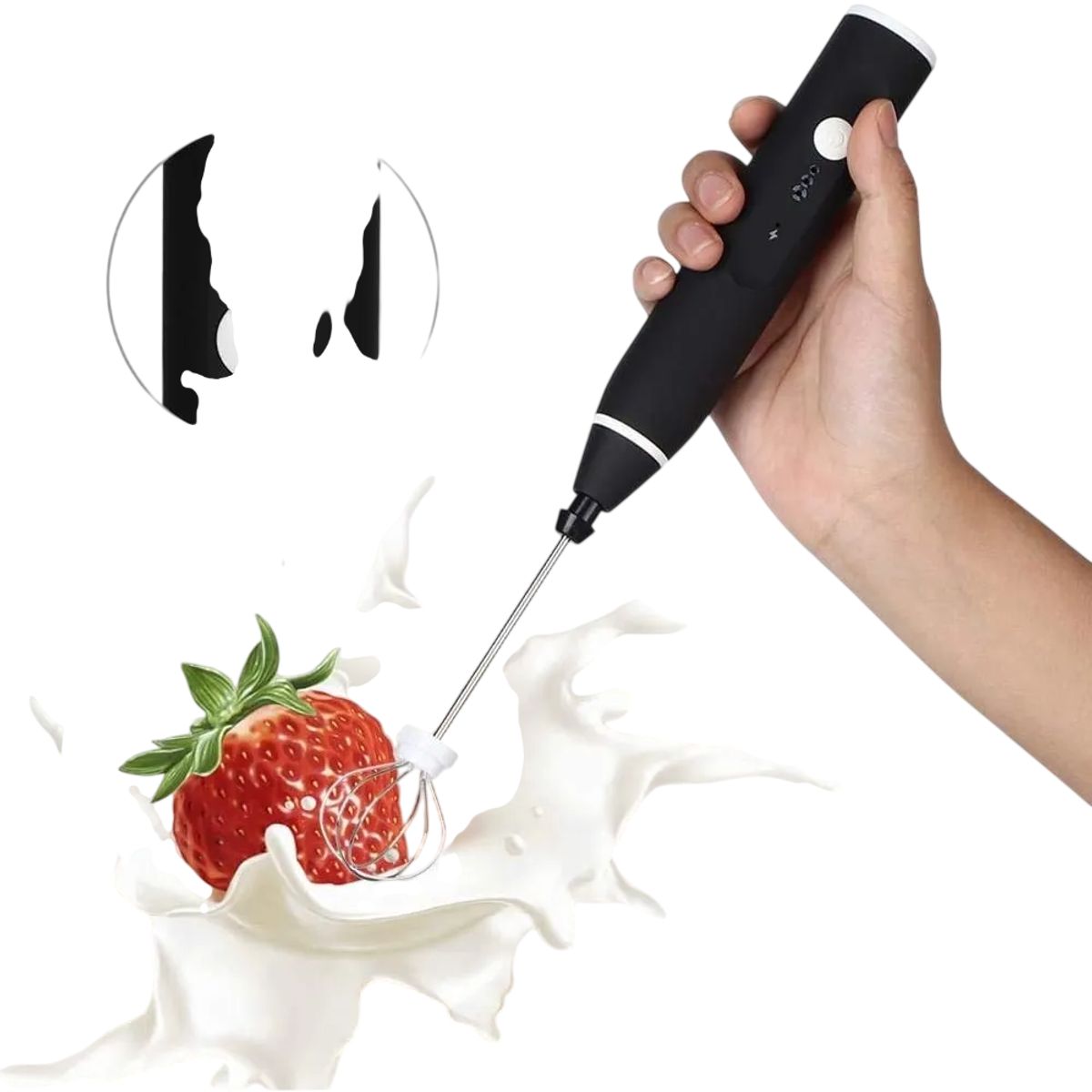 GENERICO - Mini Batidor Revolvedor De Café Y Espuma Leche  Negro