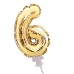GENERICO - GLOBO METALICO STICK AUTOINFLABLE NUM 13 CM N?6 X1 UNI