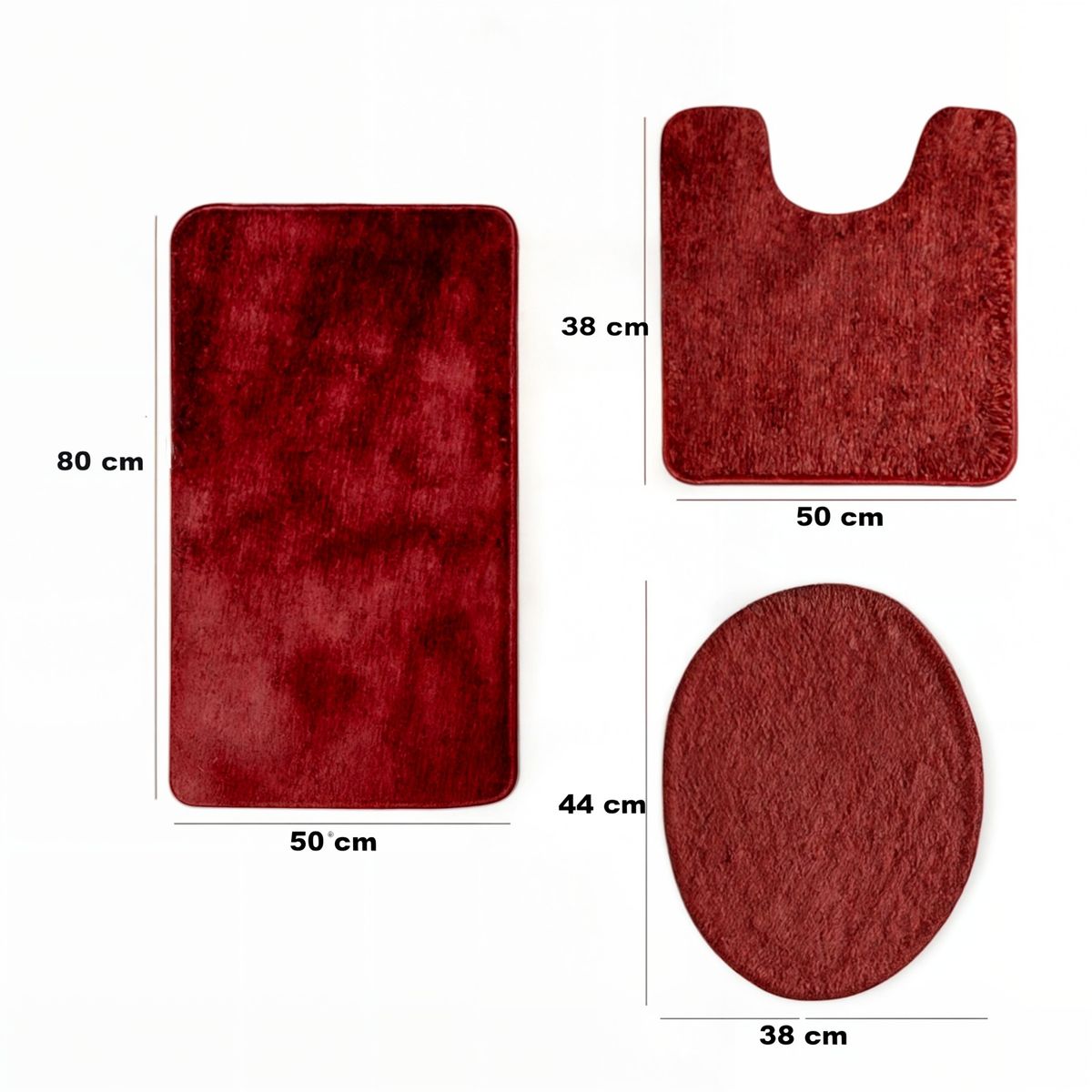 GENERICO - Set de baño 3 piezas unicolor elegante antideslizante wc 3en1 set baño 3 piezas unicolor elegante