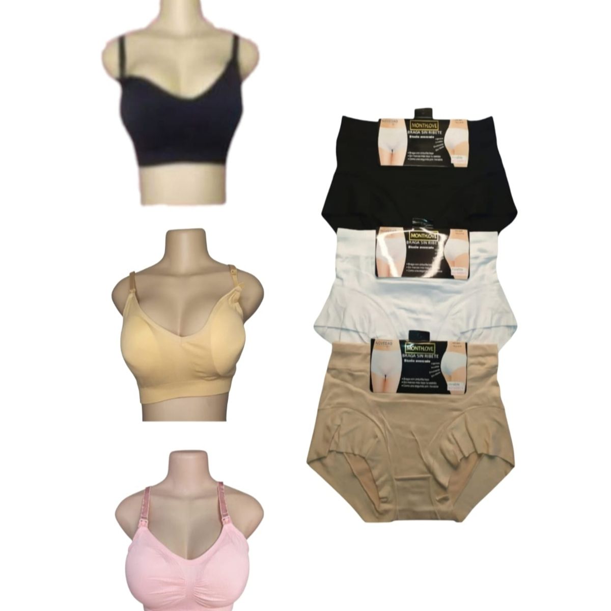 MEDIA LUNA - Pack Maternal camisola bata sostenes y calzones