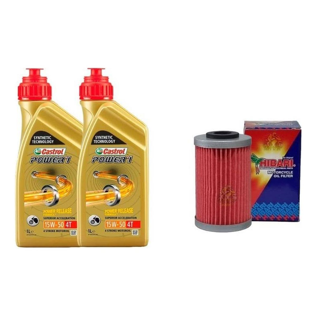 CASTROL - Kit Mantencion Ktm Duke 200  250  390 - 2l + Filtro Japónes