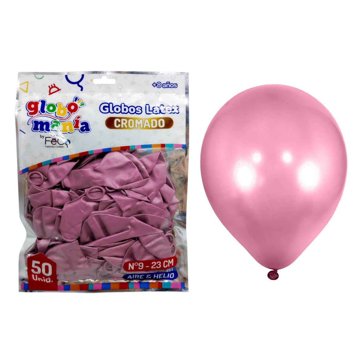 GENERICO - GLOBO 09 STANDARD CHROME FUCSIA X50UNI