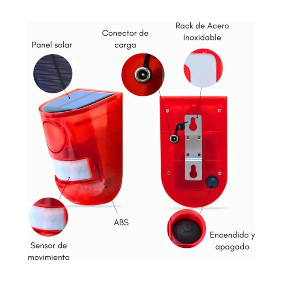 MOVI - ALARMA SOLAR CON SENSOR DE MOVIMIENTO 129 DB IMPERMEABLE