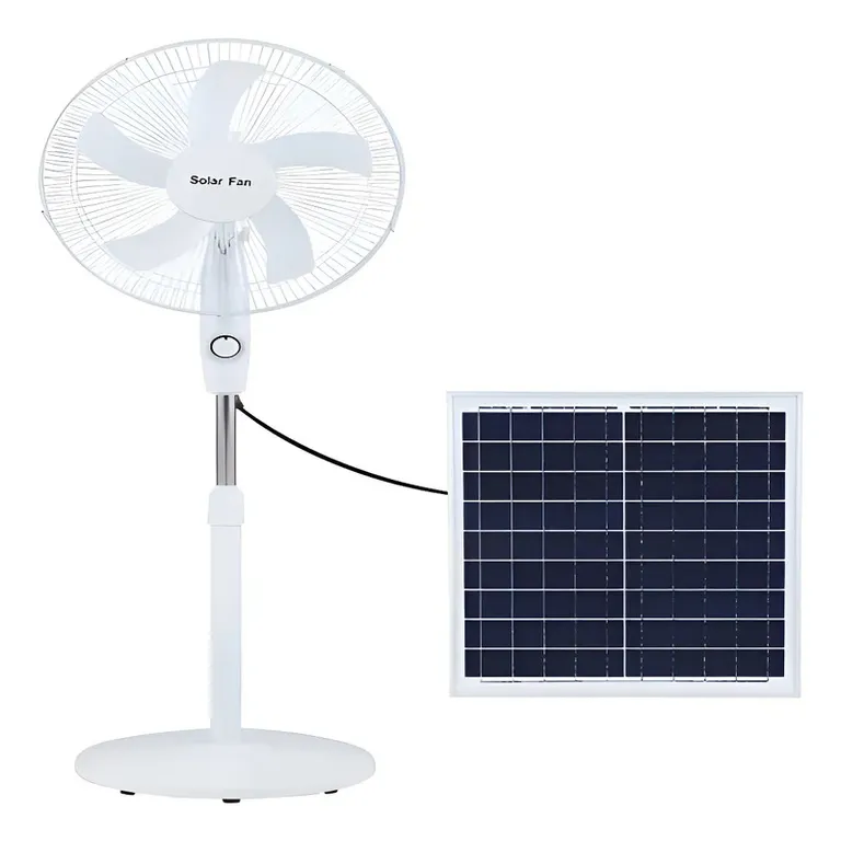 GENERICO Ventilador Solar Recargable De 5 Aspas 2.54 Cm Solar Blanco Blanco Plástico 5