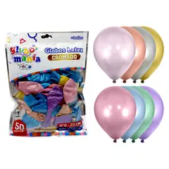 GENERICO - GLOBO 09 STANDARD CHROME SURTIDO X50UNI