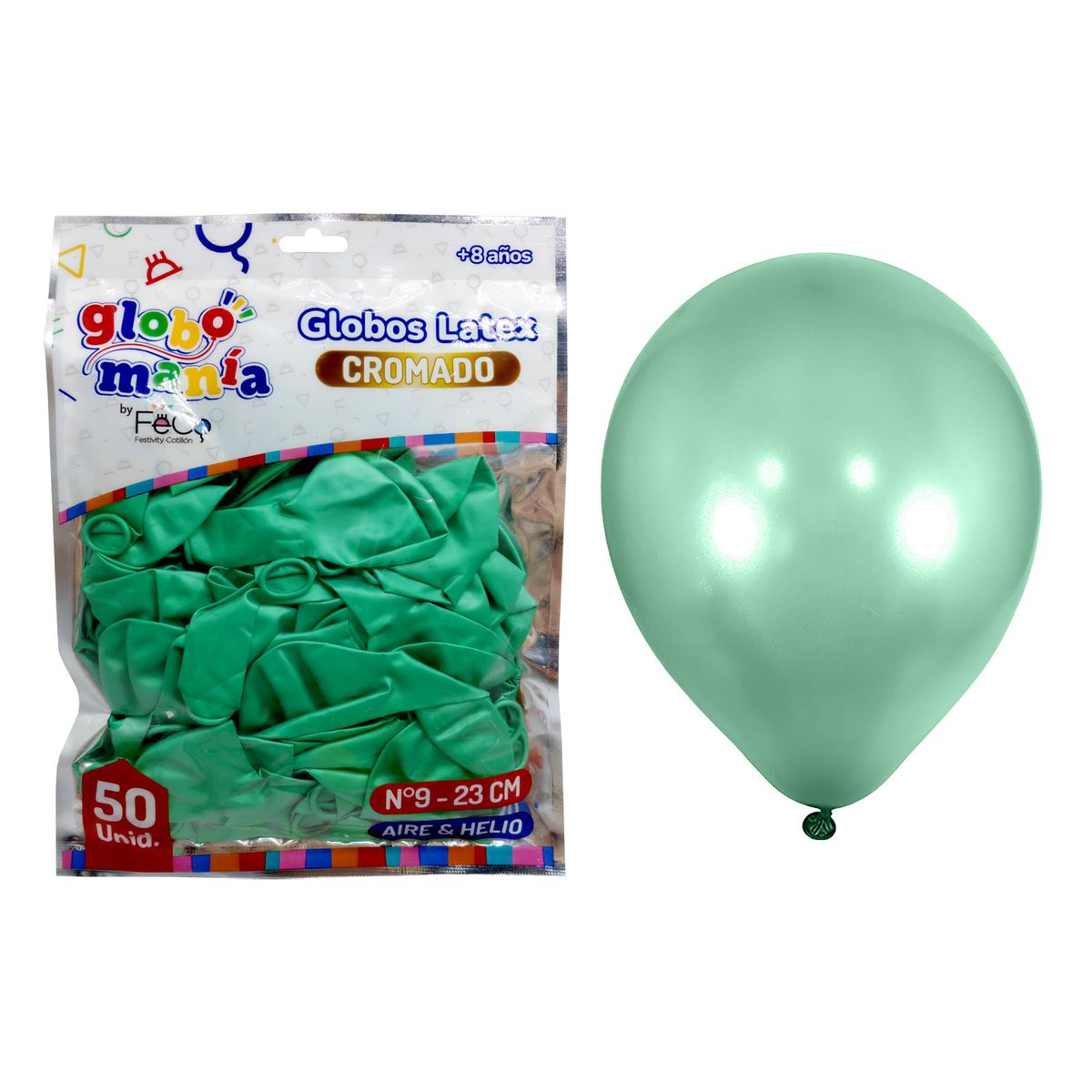 GENERICO - GLOBO 09 STANDARD CHROME VERDE X50UNI