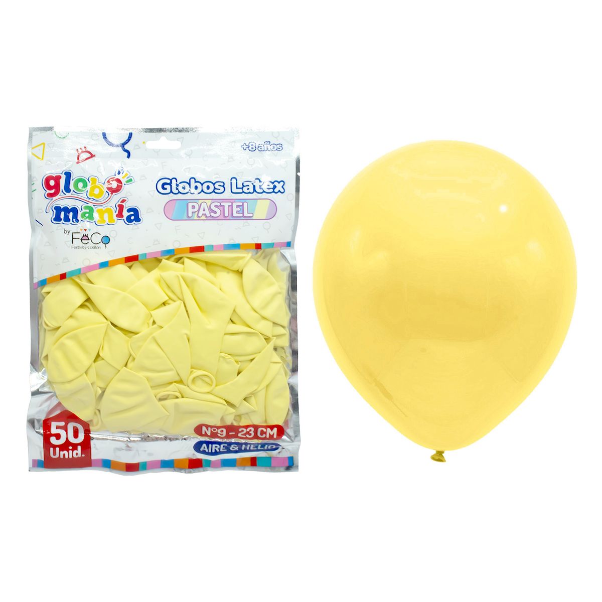 GENERICO - GLOBO 09 STANDARD PASTEL AMARILLO X50UNI