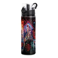 SM - Botella de Agua Stranger Things Temporadas 1 al 5 750 ml Aluminio Diseño Coleccionista