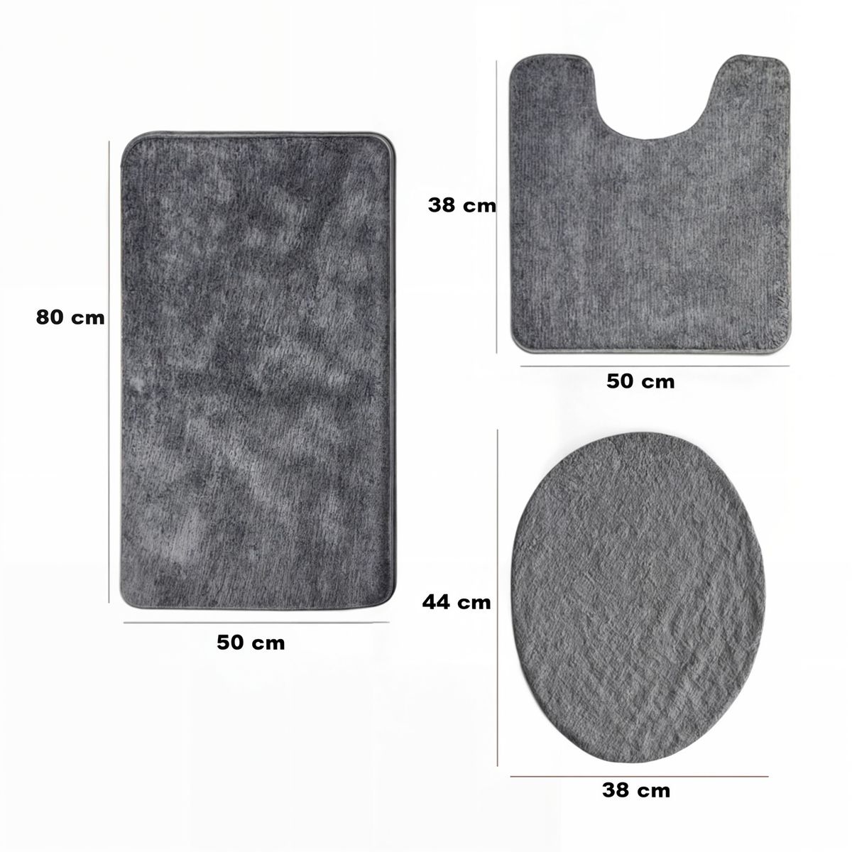 GENERICO - Set de baño 3 piezas unicolor elegante antideslizante wc 3en1 set baño 3 piezas unicolor elegante