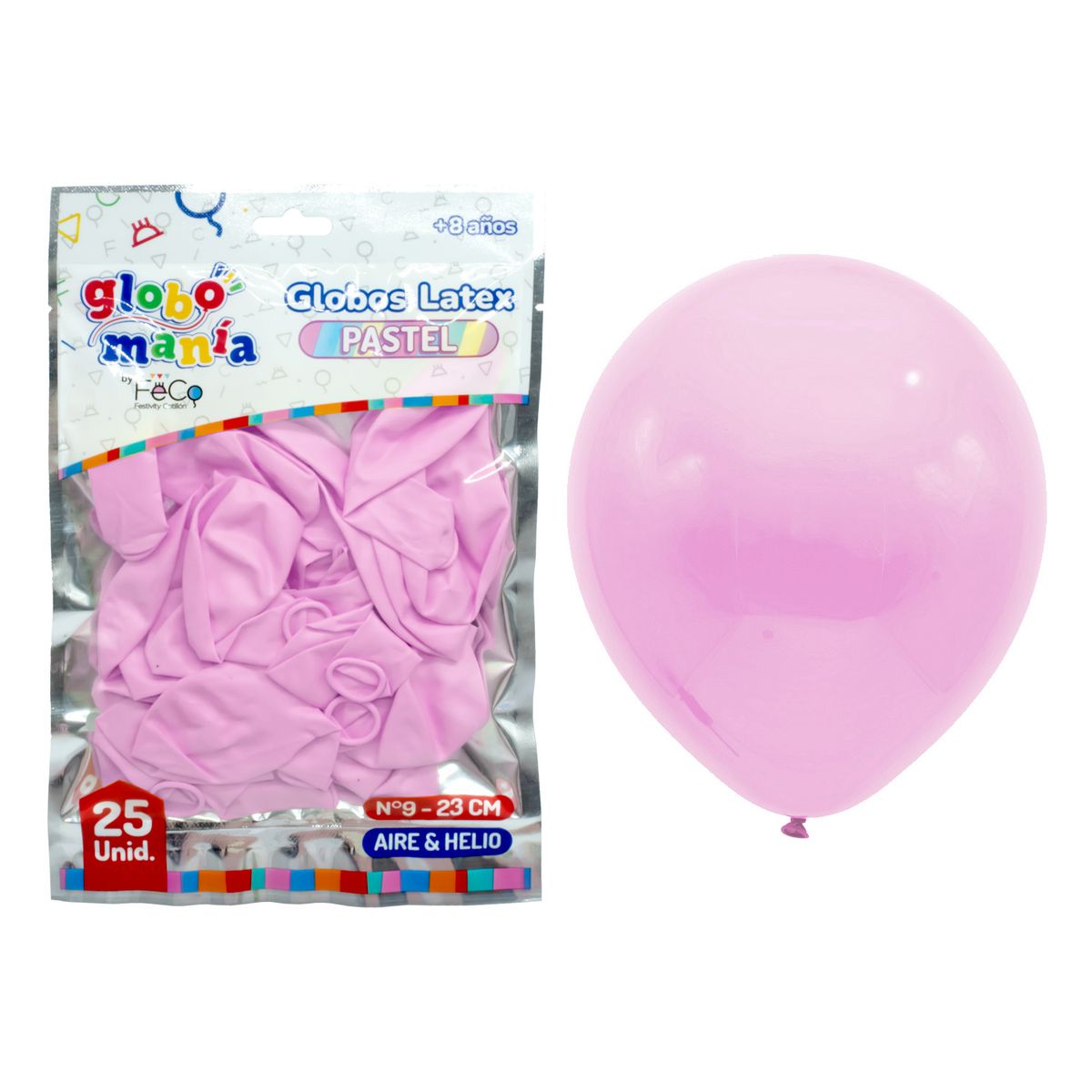 GENERICO - GLOBO 09 STANDARD PASTEL FUCSIA X25UNI