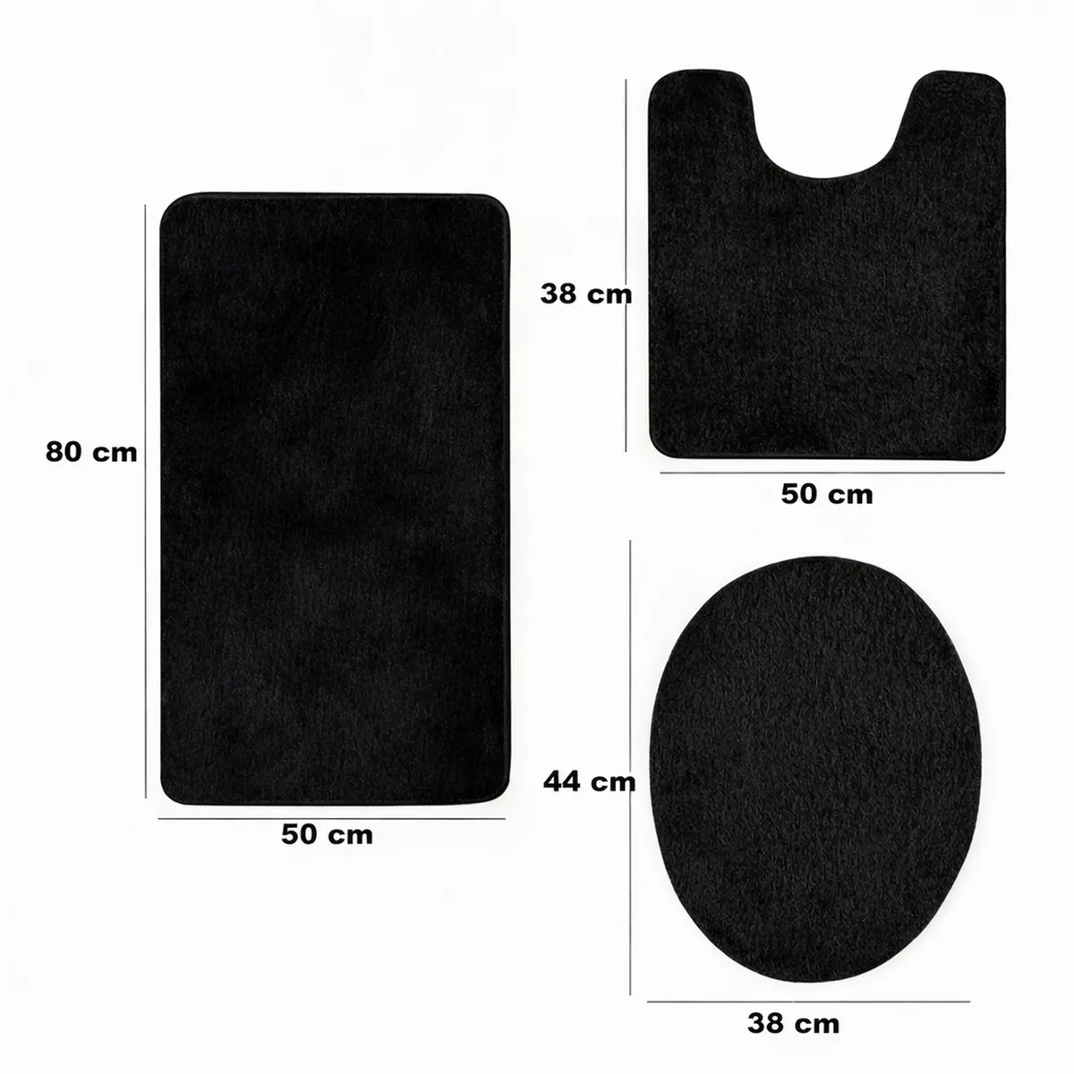 GENERICO - Set de baño 3 piezas unicolor elegante antideslizante wc 3en1 set baño 3 piezas unicolor elegante