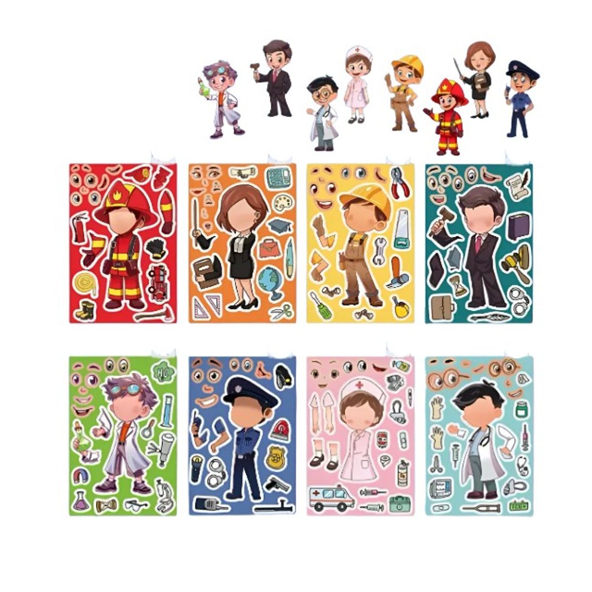 Stickers Armable Profesiones 8 Laminas Pegatinas, marca GENERICO - Foto Principal