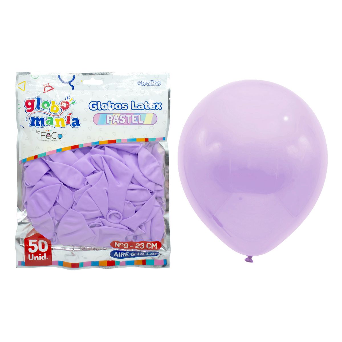 GENERICO - GLOBO 09 STANDARD PASTEL MORADO X50UNI