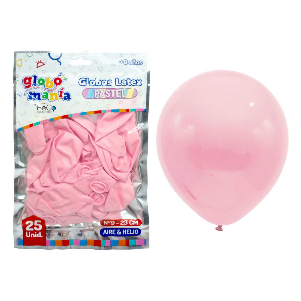 GENERICO - GLOBO 09 STANDARD PASTEL ROSADO X25UNI