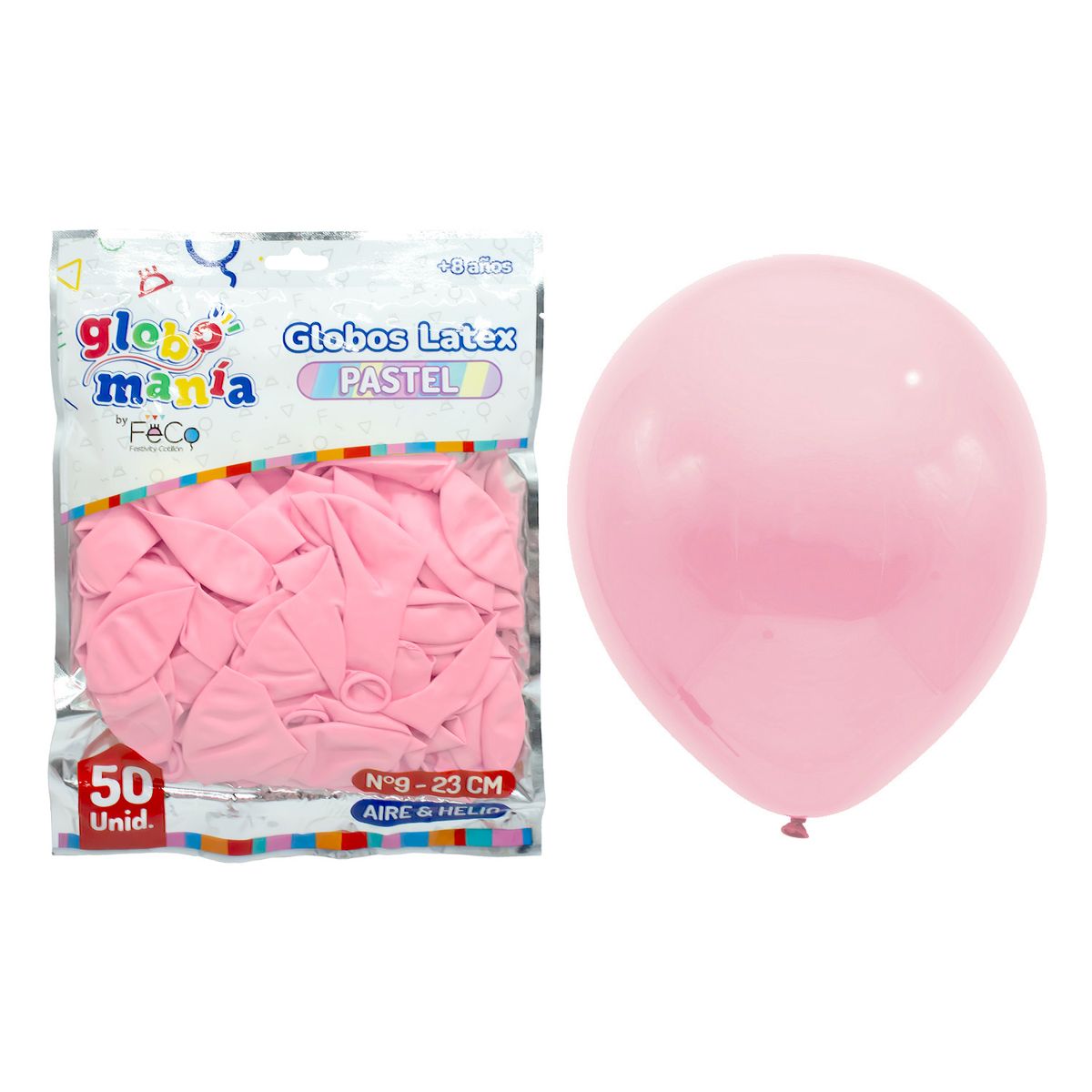 GENERICO - GLOBO 09 STANDARD PASTEL ROSADO X50UNI