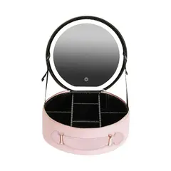 GENERICO - Organizador Cosmetiquero Con Espejo Led Bolso Maquillaje Variados