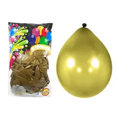 GENERICO - GLOBO 09' STANDARD PERLADO DORADO X 25 UNI