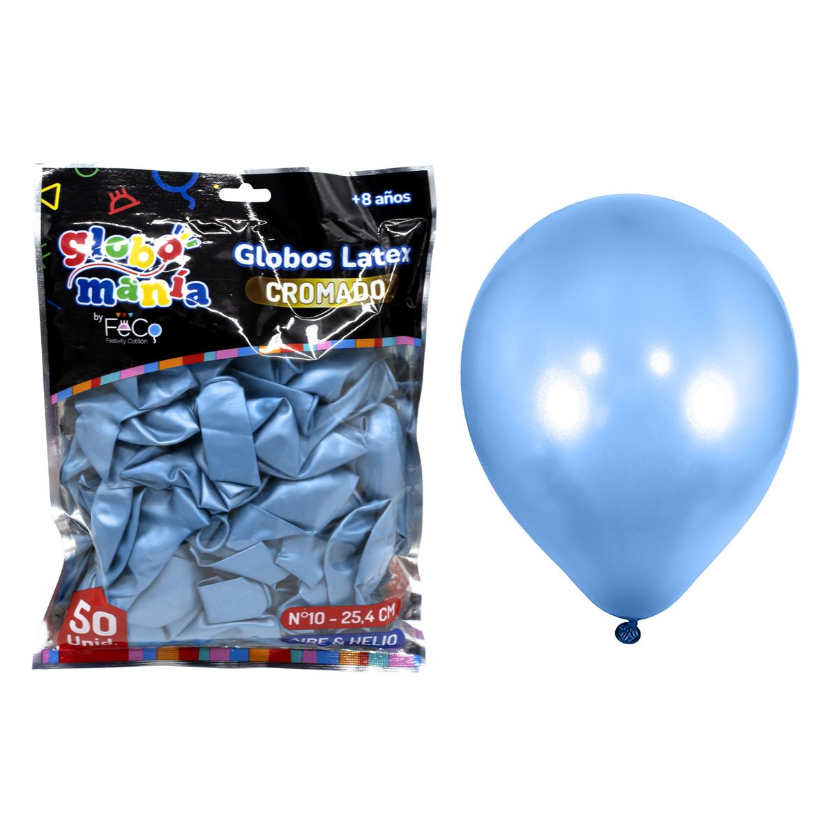 GENERICO - GLOBO 10 CHROME AZUL X50UNI