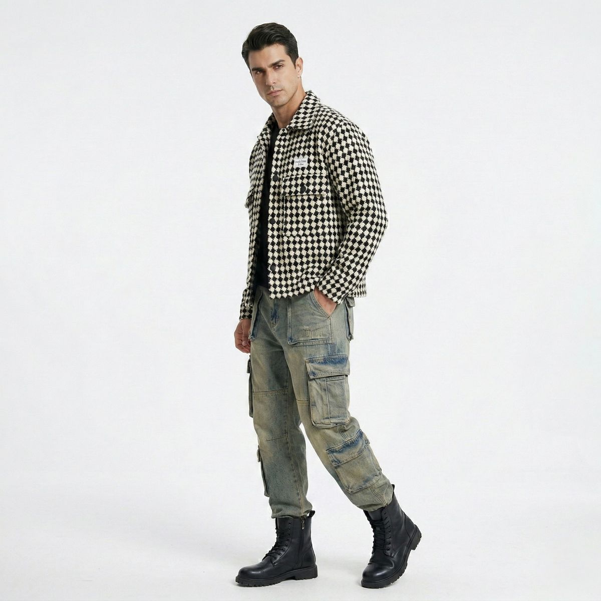 D'JOE - Chaqueta Mezcla Lana Cazadora Hombre