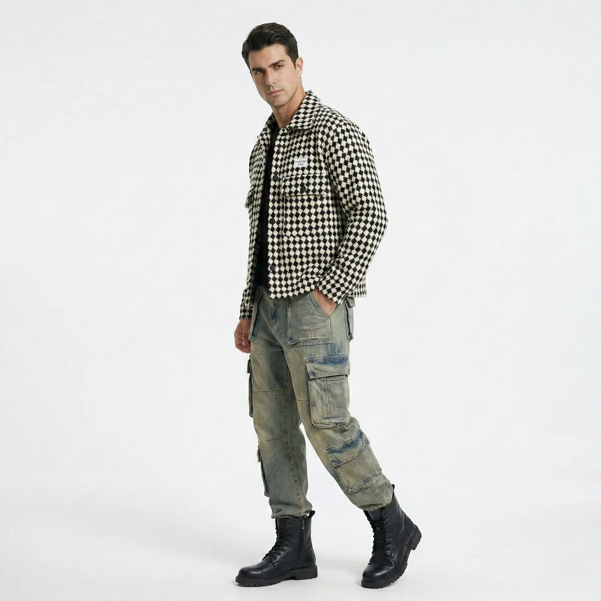 D'JOE - Chaqueta Mezcla Lana Cazadora Hombre