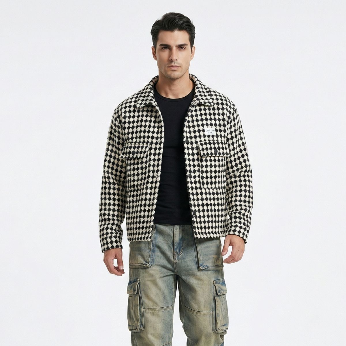 D'JOE - Chaqueta Mezcla Lana Cazadora Hombre
