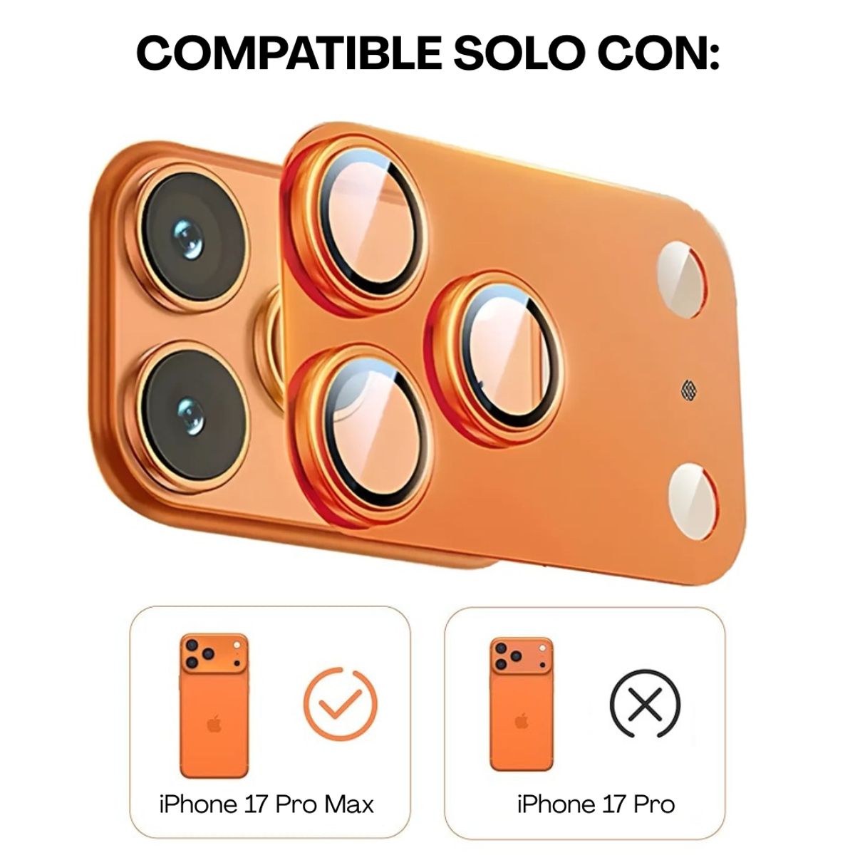 GENERICO - Protector de Camara Trasera Para iPhone 17 Pro Max Naranja