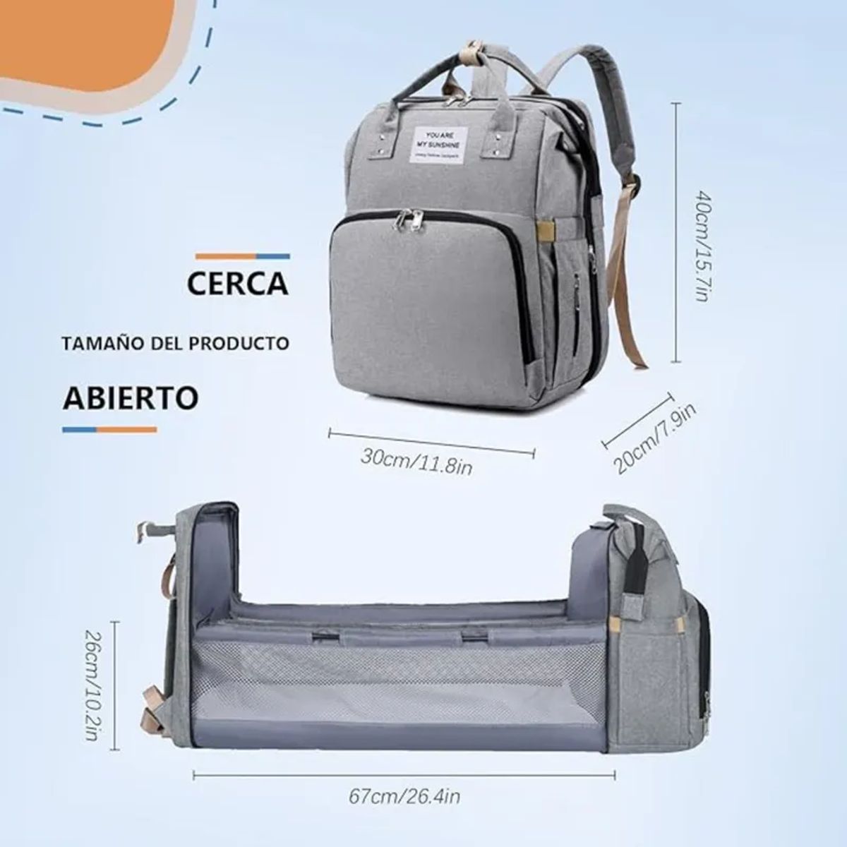 MOVI - Bolso Pañalera NIÑO Multifunción 3 en 1 para Bebé con Cuna y Mudador