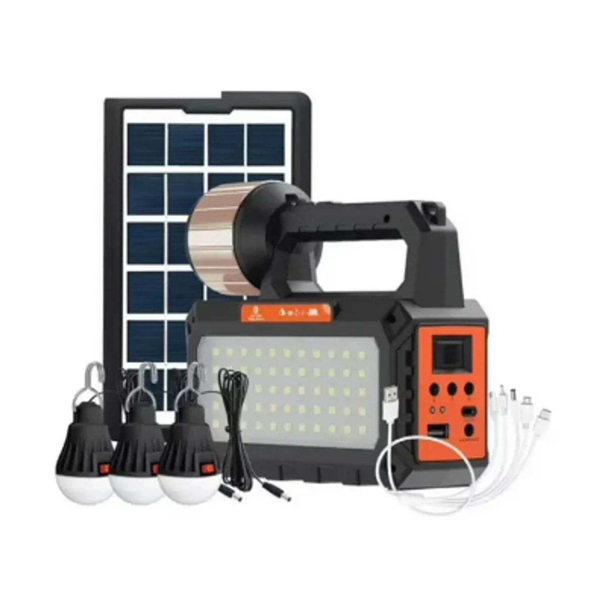 GENERICO - Kit Emergencia Energía Radio Solar Multiusos Ampolletas Linterna Usb