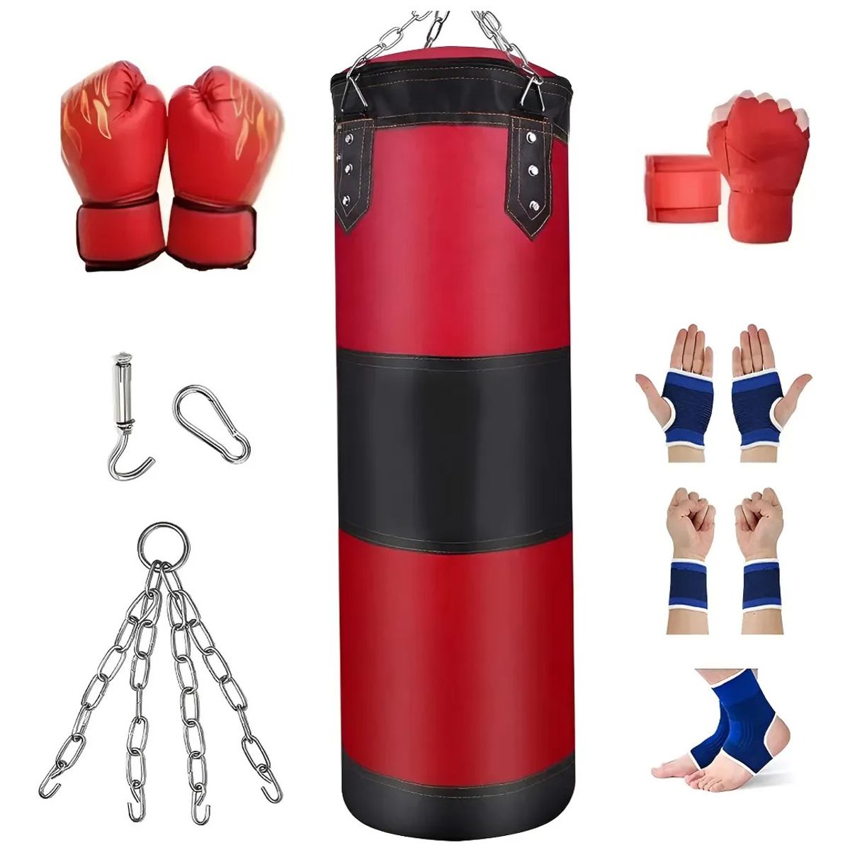 GENERICO - Guantes De Boxeo + Juego De Ejercicios Con Sacos De Arena 0 Rojo